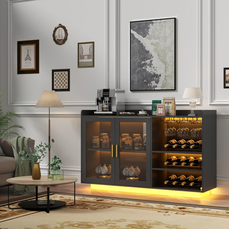 Bar cabinet with glass rack discount